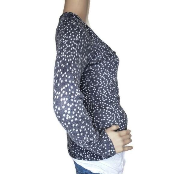 Old Navy XS Womens Black & White Polka Dot Cardigan Sweater warm fall casual - Picture 7 of 7